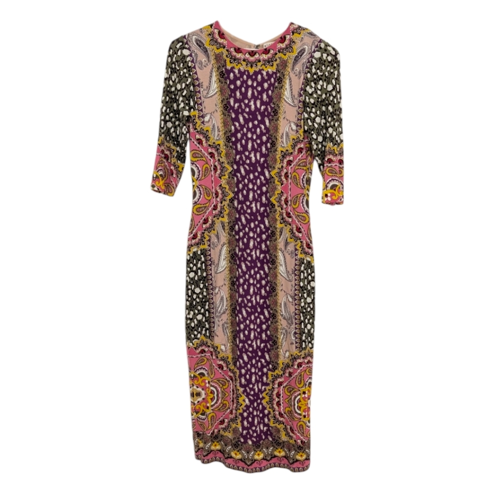 Alice + Olivia Purple Multi-Print Midi Dress - Picture 7 of 11